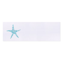 Aqua Turquoise Starfish Wedding Tags Business Card Template