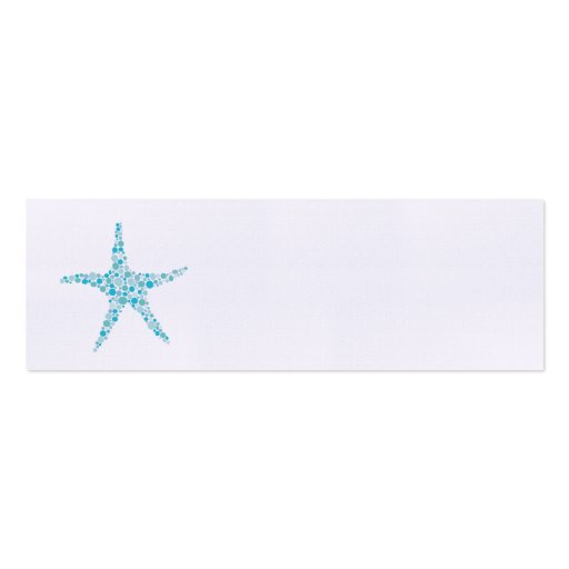 Aqua Turquoise Starfish Wedding Tags Business Card Templates (front side)