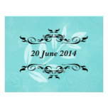 Aqua Victorian Leaf Save the Date Card Custom Invite at Zazzle