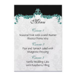 aqua wedding menu invites