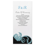 aqua Wedding program rack cards