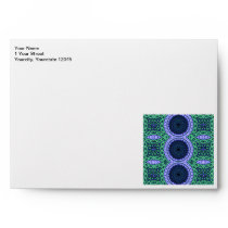 Aqua Zentangle Seahorse Kaliedescope Pattern Envelopes