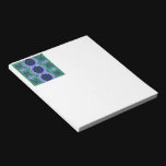 Aqua Zentangle Seahorse Kaliedescope Pattern Memo Note Pad