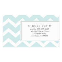 Aqua Zig Zag Chevron Pattern Calling Cards Business Card Template