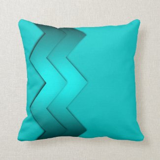 Aqua Zig Zag Design 2 Pillows