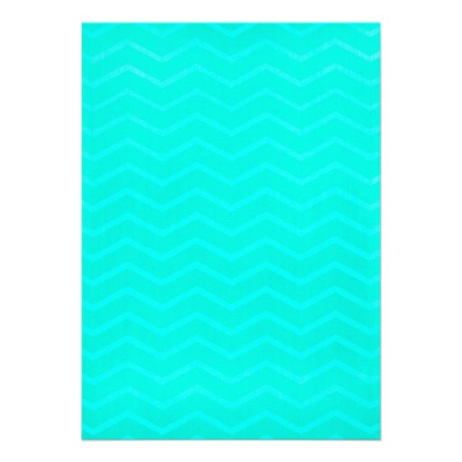 Aqua Zigzag Wedding Invitations