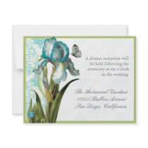 AquaBlue Iris Quatrefoil - Reception Invitation