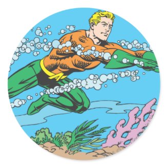 Aquaman Dashes Thru Water Stickers