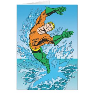 Aquaman Jumps Out of Sea card
