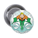 Aquaman Lunging Forward Pinback Button
