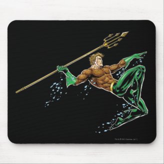 Aquaman Lunging with Spear Mousepad