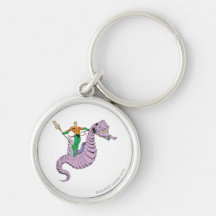 Aquaman Rides Seahorse Keychains