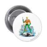 Aquaman Stands with Pitchfork Pinback Buttons