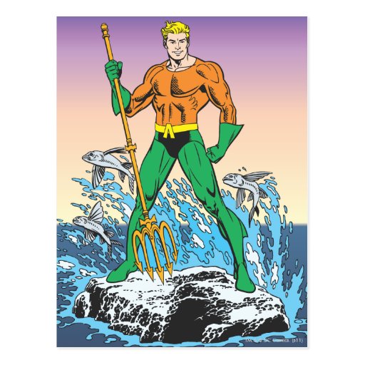 Aquaman Stands With Spear Postcard Zazzle