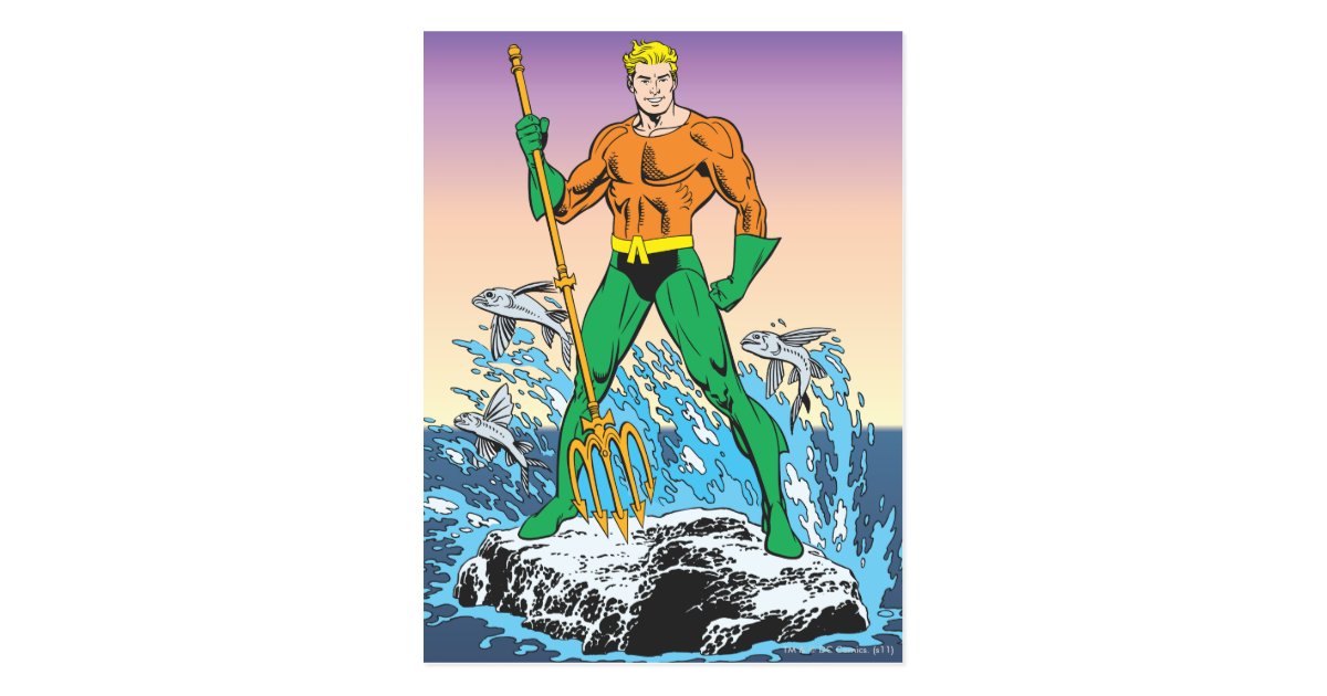 Aquaman Stands With Spear Postcard Zazzle