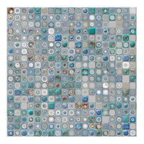 Aquamarine and Gold Mosaic posters