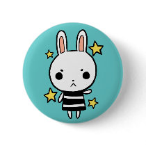 Aquamarine Blue Cutie Bunny Badge buttons