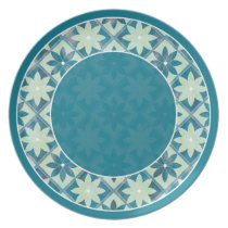 Aquamarine Decorative Floral Tiles Plate plates