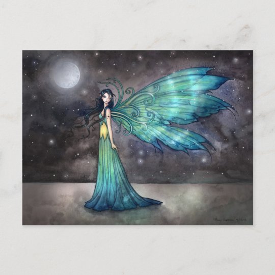 Aquamarine Eve Celestial Faerie Fairy Fantasy Art Postcard Zazzle