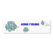 Aquamarine Fantasy Swirly Fish Bumper Sticker