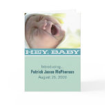 funny, humorous, hey baby, new baby announcement,