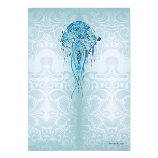Aquamarine Jellyfish Invitation2