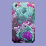 Aquamarine N Purple Tulips iPhone 3 case casemate cases