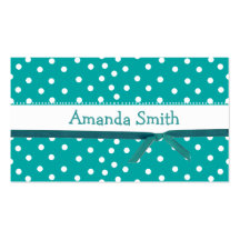 Aquamarine Polka Dot Girl's calling card Business Cards
