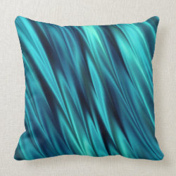 Aquamarine silky waves throw pillow