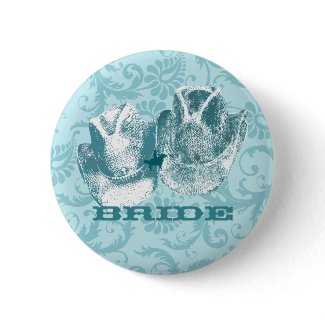 Aquamarine Western Vintage Weddings button