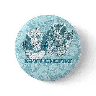 Aquamarine Western Vintage Weddings button