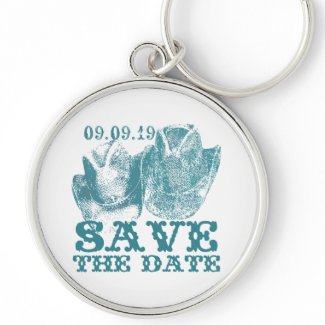 Aquamarine Western Vintage Weddings keychain