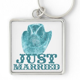 Aquamarine Western Vintage Weddings keychain