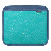 Aquamarine & White Swirls Ipad Sleeve