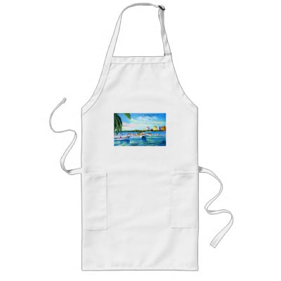 Aquaplaning on Biscayne Bay, Miami, Florida Apron by VintagerieEphemera