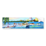 Aquaplaning on Biscayne Bay, Miami, Florida Bumper Sticker