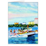 Aquaplaning on Biscayne Bay, Miami, Florida Card