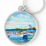 Aquaplaning on Biscayne Bay, Miami, Florida Keychains