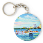 Aquaplaning on Biscayne Bay, Miami, Florida Keychains