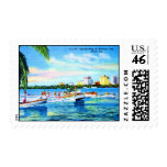 Aquaplaning on Biscayne Bay, Miami, Florida postage