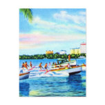Aquaplaning on Biscayne Bay, Miami, Florida Postcard