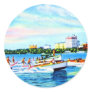Aquaplaning on Biscayne Bay, Miami, Florida Round Sticker