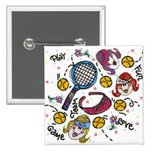 Aquare Button -Tennis Girls