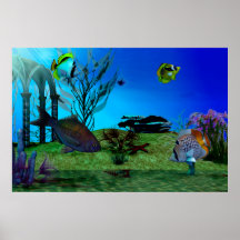 Aquarium 3D Digital Art Print