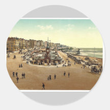 Aquarium, Brighton, England vintage Photochrom Round Stickers