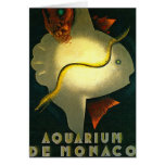 Aquarium De Monaco Vintage Travel Art Greeting Cards
