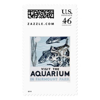 Aquarium Phildadelphia 1937 WPA Stamps by lc_wpa