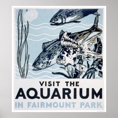 Aquarium Phildadelphia 1937 WPA Poster by lc_wpa