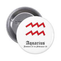 AQUARIUS ASTROLOGIC SIGN, SYMBOL ZODIAC PINBACK BUTTONS