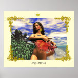 AQUARIUS, Blue Sapphire ,Gold Poster